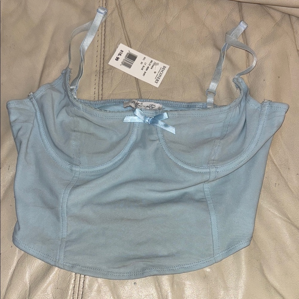 Light blue Crop Bustier top